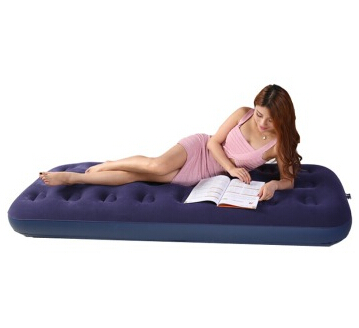 吉龙 Jilong 充气床垫 单人气垫床24孔蓝色植绒折叠简易床191*73*22 